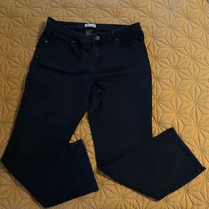 Tribal Jeans Comfort Stretch Wide Leg Black Denim Jeans size 16